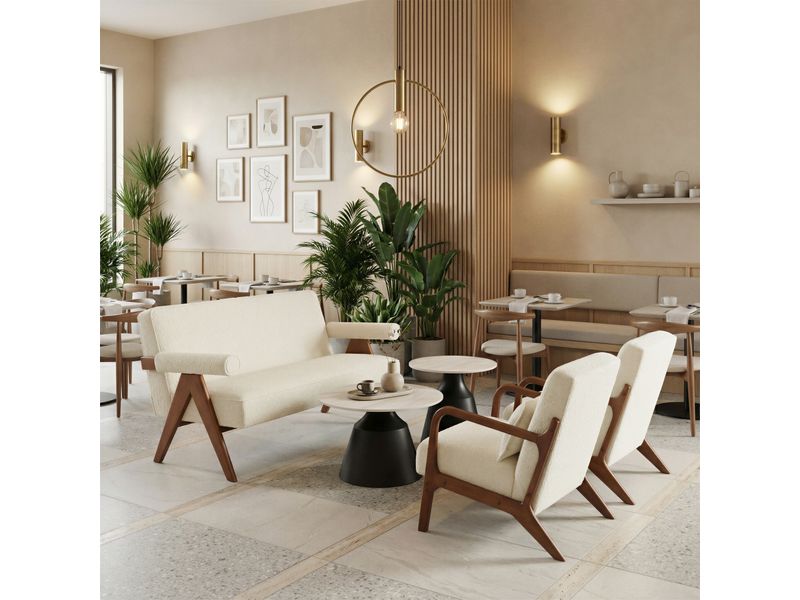 Camella Coffee Table Set Light Beige & Black 2