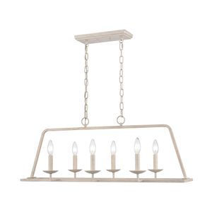 Joanie 34'' Wide 6-Light Linear Chandelier - Antique White 6