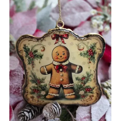 Gingerbread Tag Ornament 4.5x5in