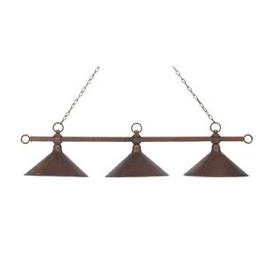 Designer Classics 58'' Wide 3-Light Linear Chandelier - Antique Copper 1