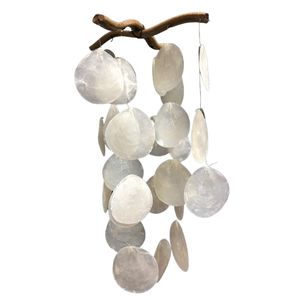 NATURAL CROSS CAPIZ WINDCHIME 1
