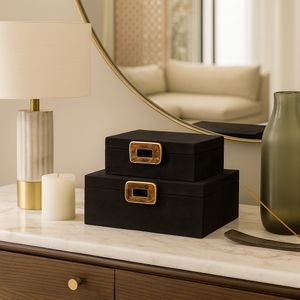 RAYMOND SET OF 2 BLACK BOXES 5 (IN) 2