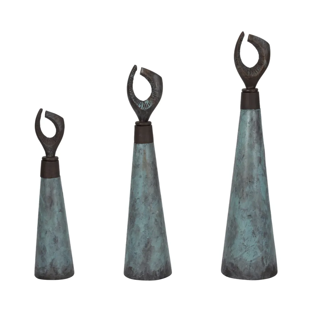 SLATERPORT SET OF 3 GREEN VASES 23 (IN)