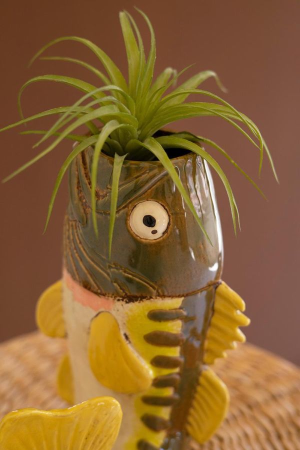 Ceramic Largemouth Bass Vase / Tabletop