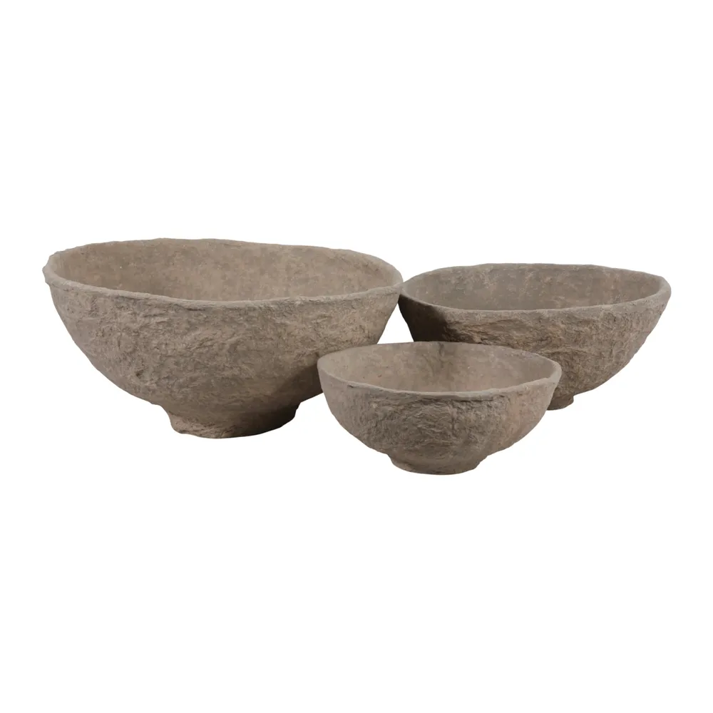 BECKLEY SET OF 3 TAN BOWLS 10 (IN)