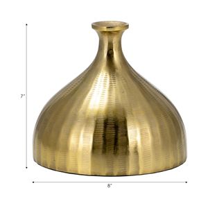 METAL, 7" BULBOUS VASE,GOLD 7