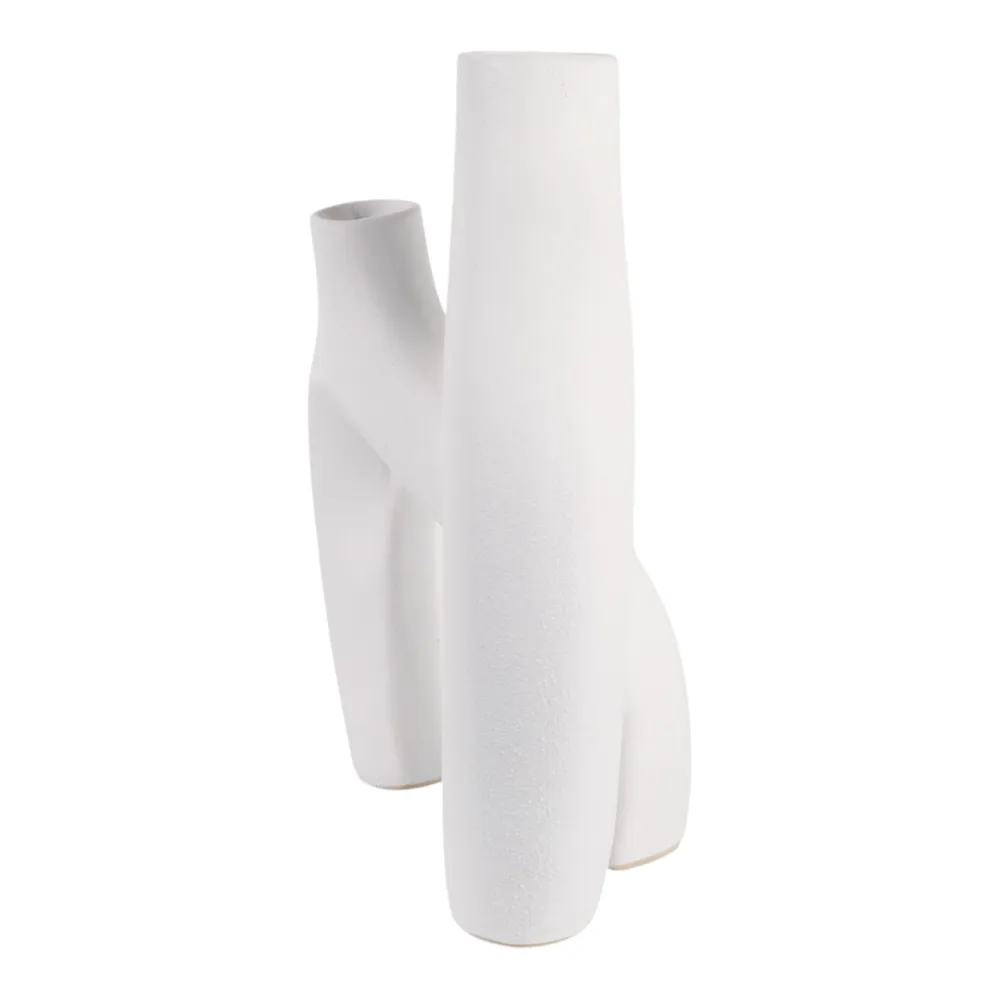 BURGESSVALE SET OF 2 WHITE VASES 13 (IN)
