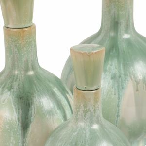 AVAGROVE SET OF 3 GREEN VASES 14 (IN) 7