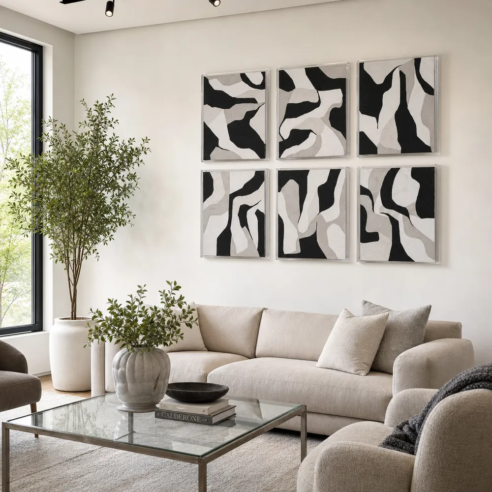 FORRESTHOLM SET OF 6 BLACK ART 20 (IN)