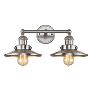 English Pub 18'' Wide 2-Light Vanity Light - Satin Nickel 1