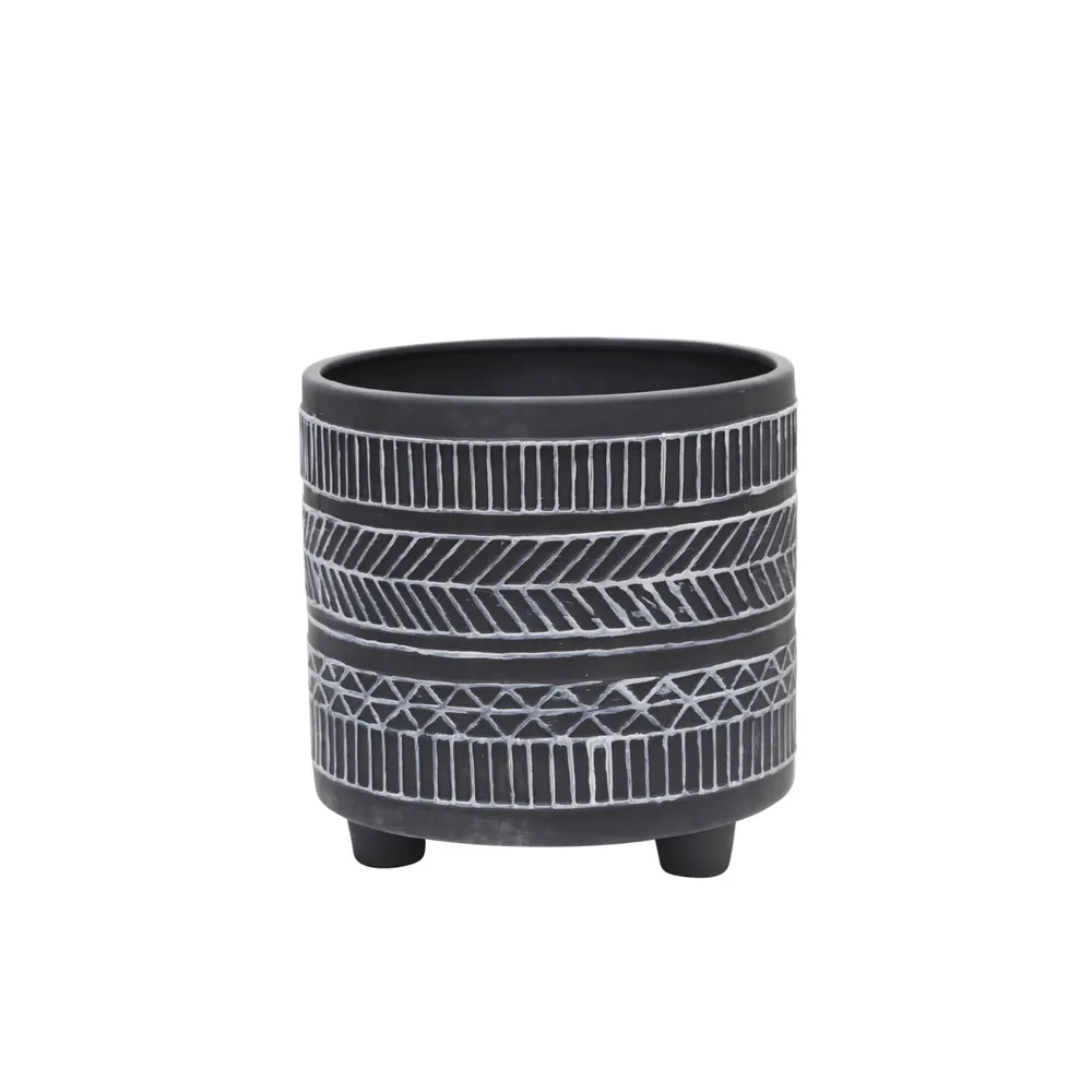 COHENGROVE SET OF 2 BLACK PLANTER 8 (IN)