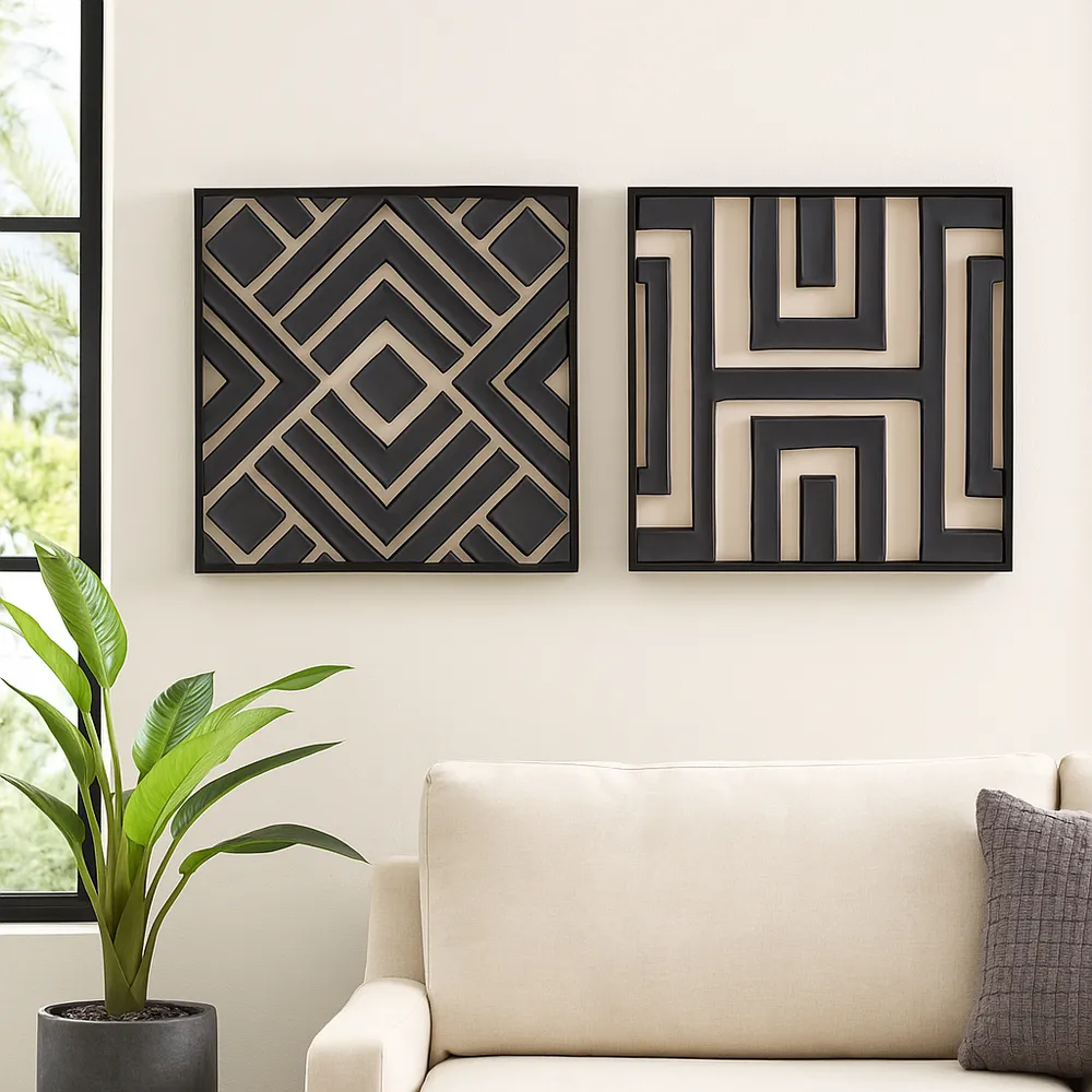 HALEHAVEN SET OF 2 BLACK ART 20 (IN)