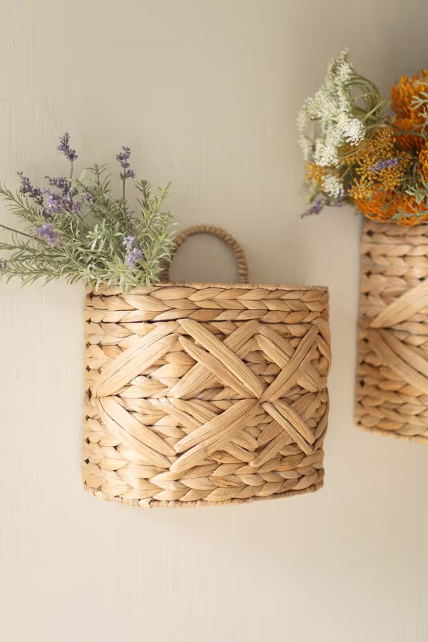 Set of 2 Seagrass Wall Baskets