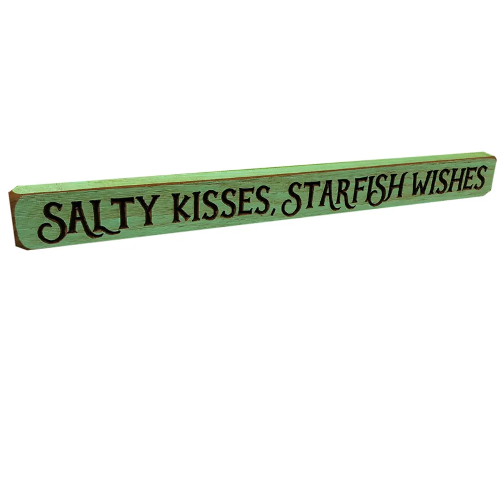 18" USA SALTY KISSES BARNWOOD SIGN