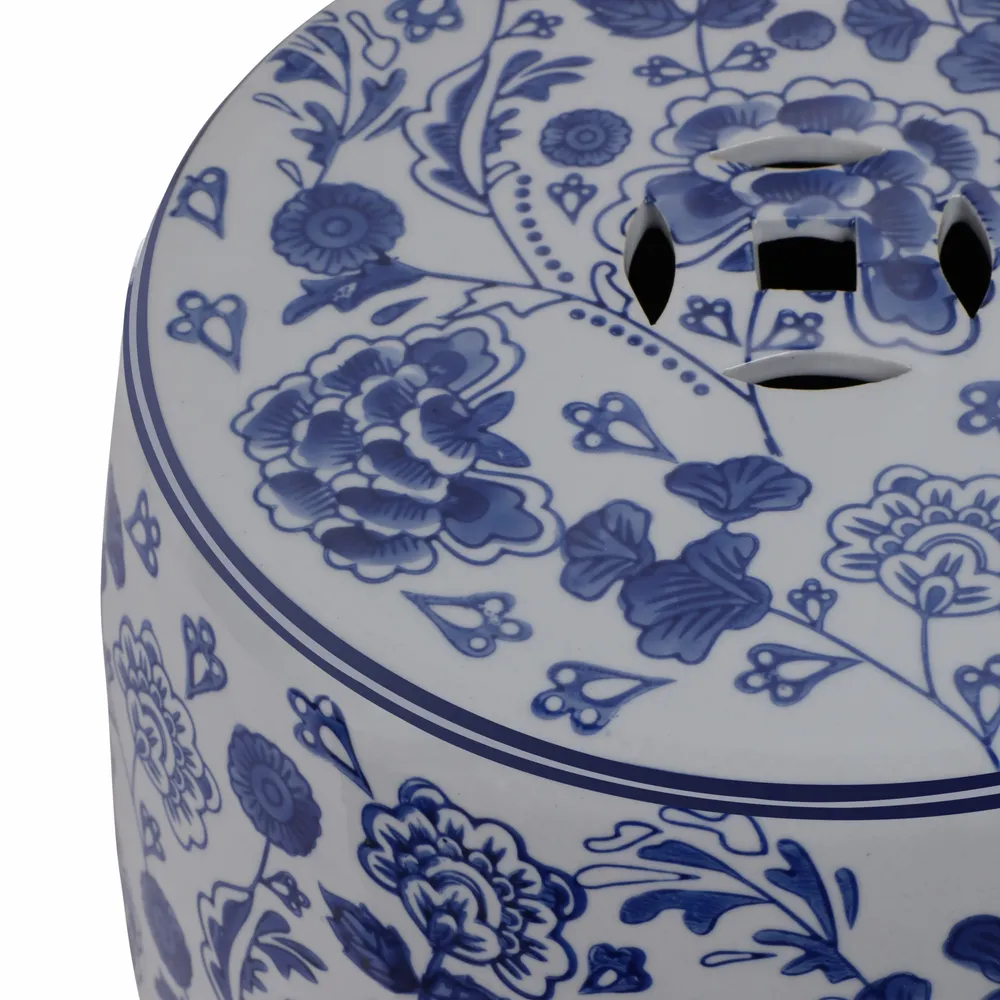 PEYTONWELL BLUE GARDEN STOOL 18 (IN)