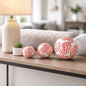 ALBAMILL SET OF 3 RED ORBS 6 (IN) 2