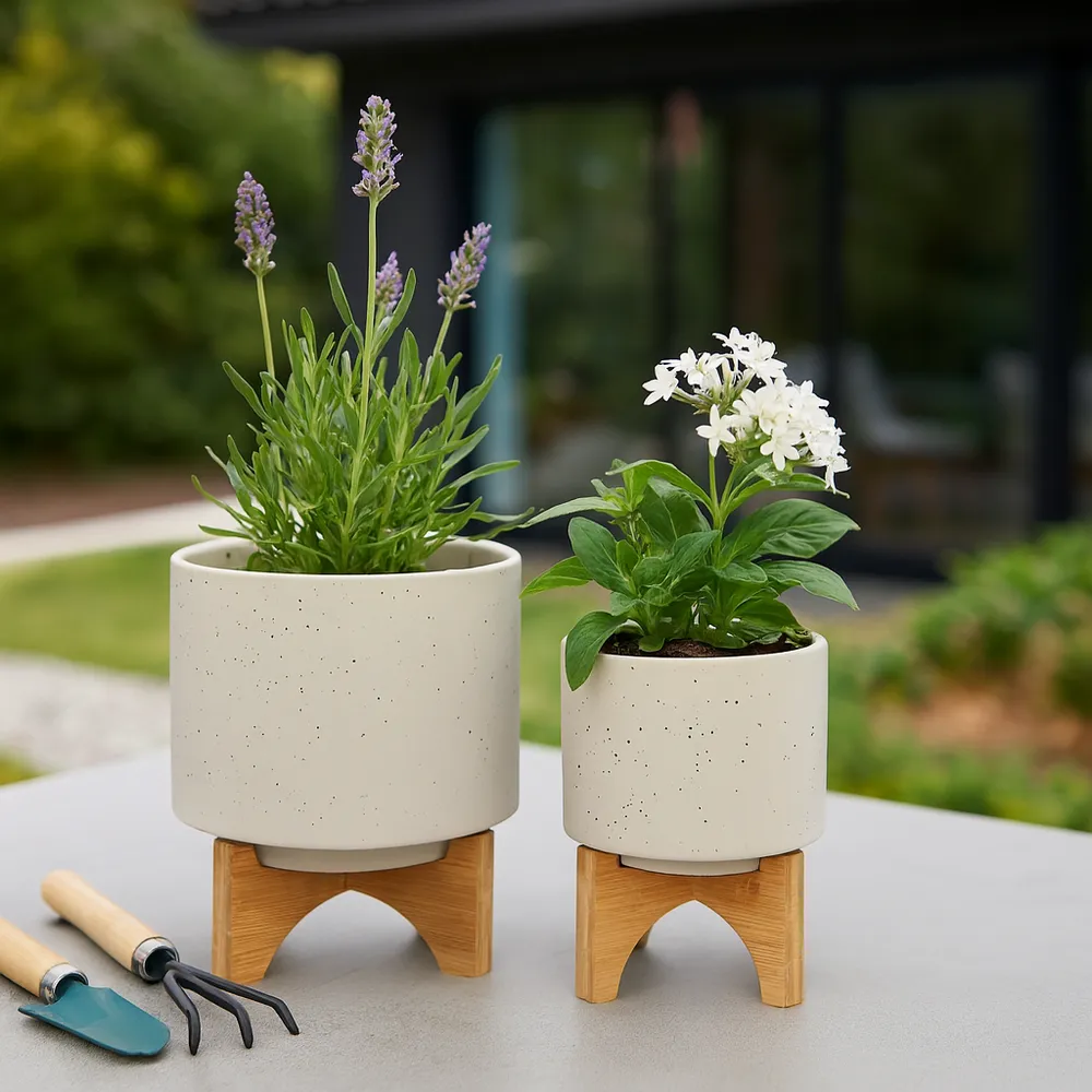FRAZERWICK SET OF 2 IVORY PLANTER 9 (IN)
