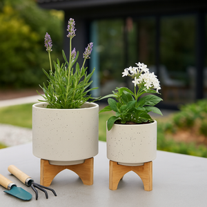 FRAZERWICK SET OF 2 IVORY PLANTER 9 (IN) 2