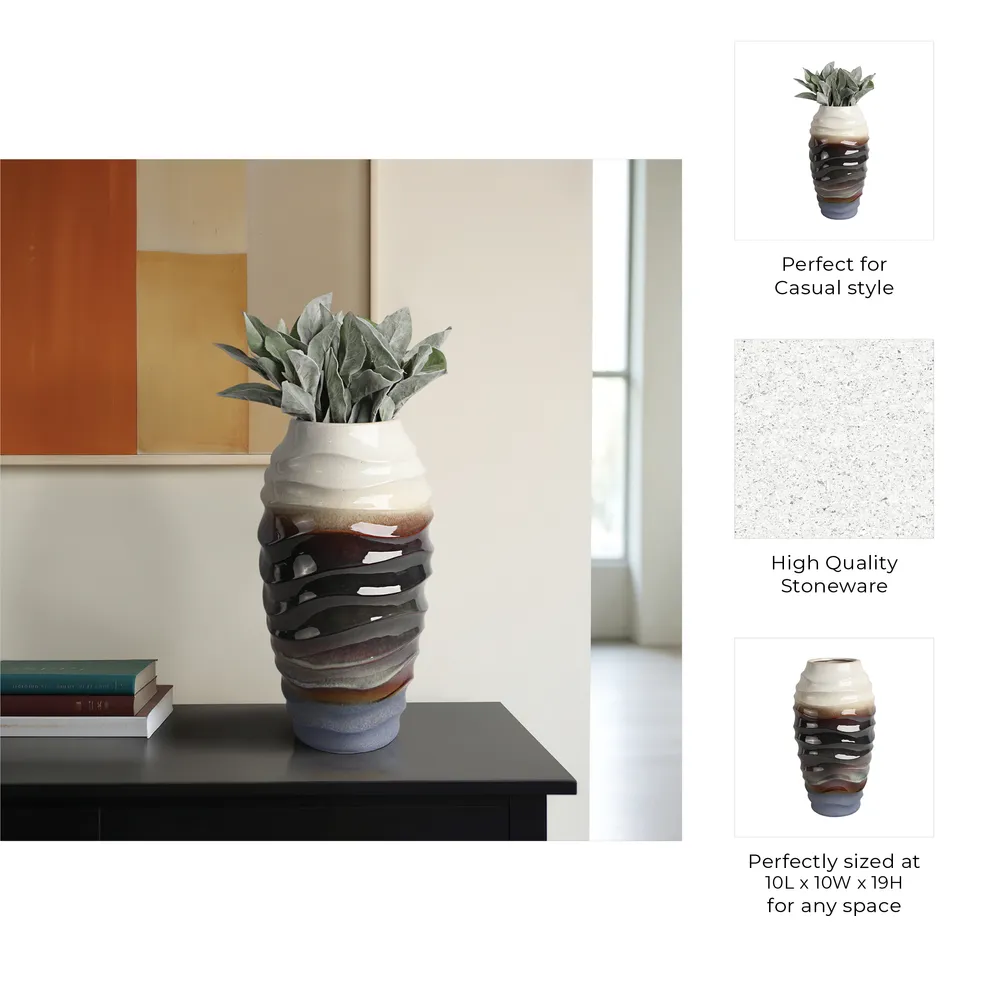 BAIRDSTONE BROWN VASE 19 (IN)