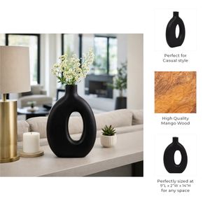 GRIFFINMOOR BLACK VASE 14 (IN) 11
