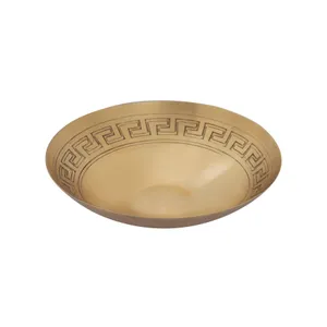 Greek Key Bowl - Set of 3 Brass 3