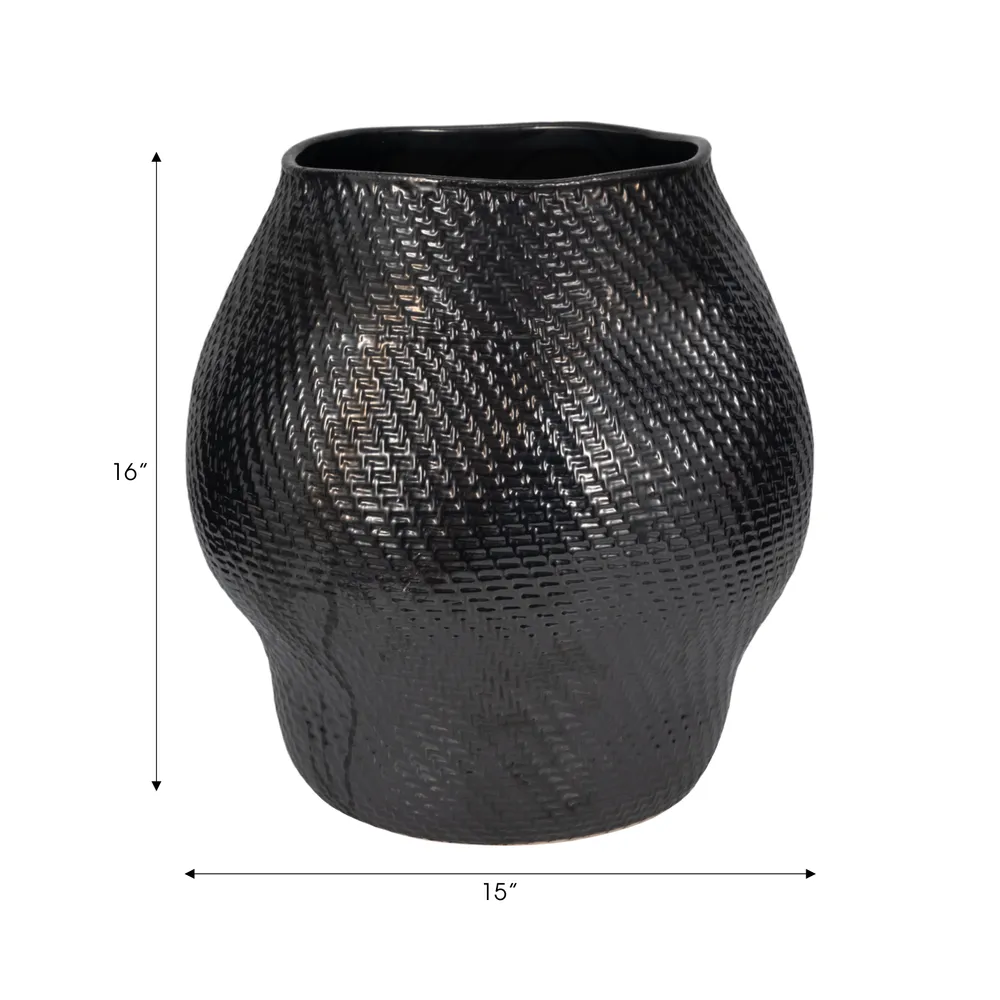 SHAWRUN BLACK VASE 16 (IN)