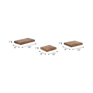 ATLASTON SET OF 3 BROWN WALL SHELF 1 (IN) 8