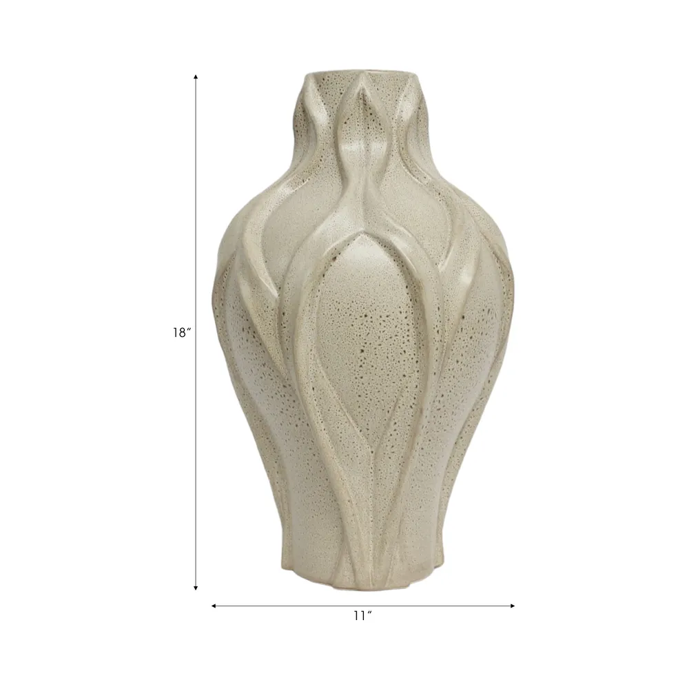 CARLTONOAK IVORY VASE 18 (IN)