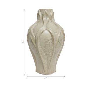 CARLTONOAK IVORY VASE 18 (IN) 10