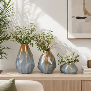 PAXTONWORTH SET OF 3 BROWN VASES 9 (IN) 10