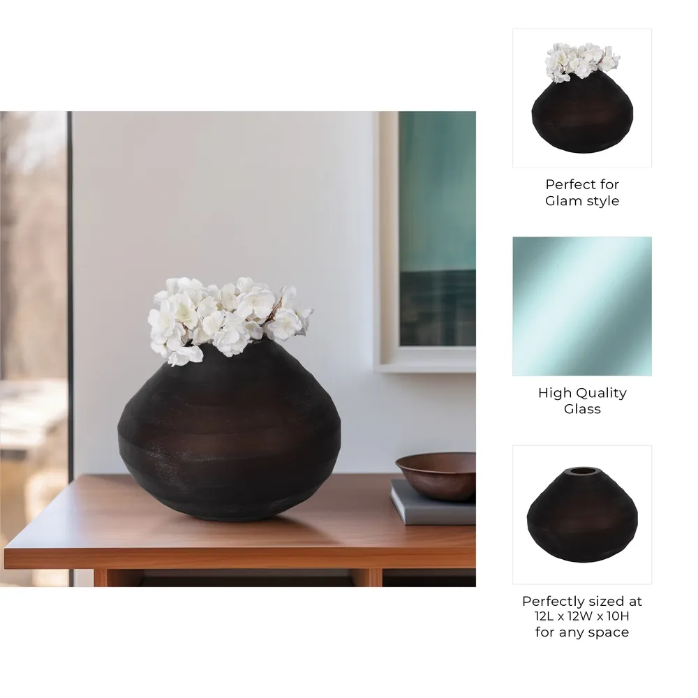 HAYFORDWIND BROWN GLASS VASE 10 (IN)