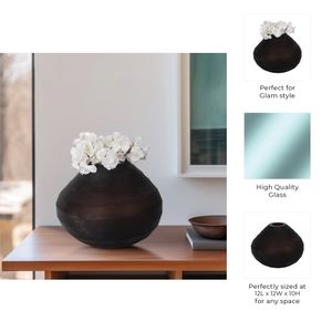 HAYFORDWIND BROWN GLASS VASE 10 (IN) 9
