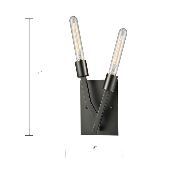 Freeform 11'' High 2-Light Sconce - Dark Graphite