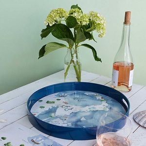 Cape And Islands Round Lacquer Serving Tray 4
