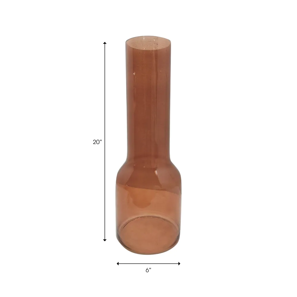 HOLLISBEACH BROWN GLASS VASE 20 (IN)