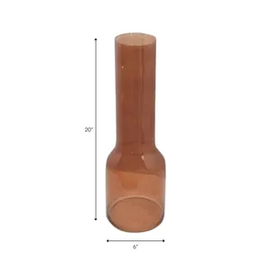HOLLISBEACH BROWN GLASS VASE 20 (IN) 6