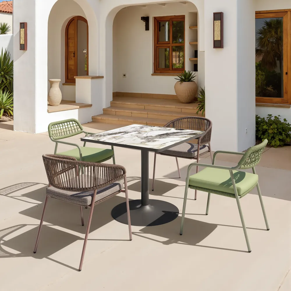 Caliza Dining Table Gray & Black