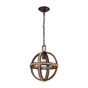 Natural Rope 12'' Wide 1-Light Mini Pendant - Oil Rubbed Bronze 5