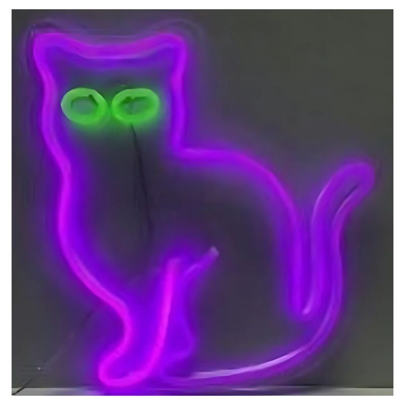 14" Purple Cat Neon Light - Electric