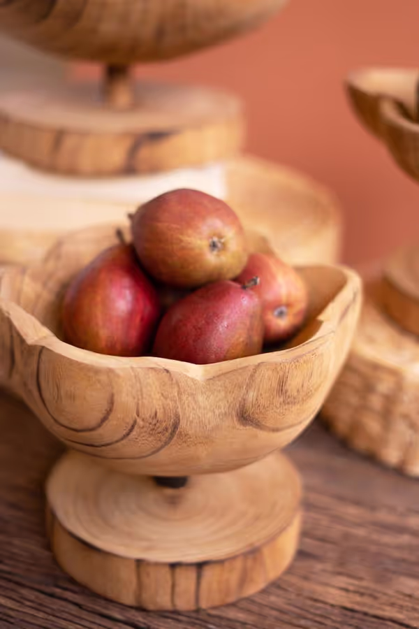 Set of 3 Wooden Compotes