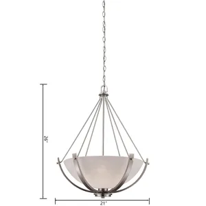 Casual Mission 21'' Wide 3-Light Chandelier - Brushed Nickel 2