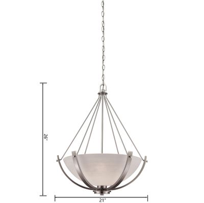 Casual Mission 21'' Wide 3-Light Chandelier - Brushed Nickel
