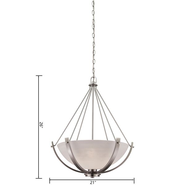 Casual Mission 21'' Wide 3-Light Chandelier - Brushed Nickel