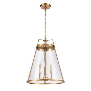 Judy 16'' Wide 3-Light Pendant - Satin Brass 2