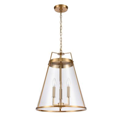 Judy 16″ Wide 3-Light Pendant - Satin Brass