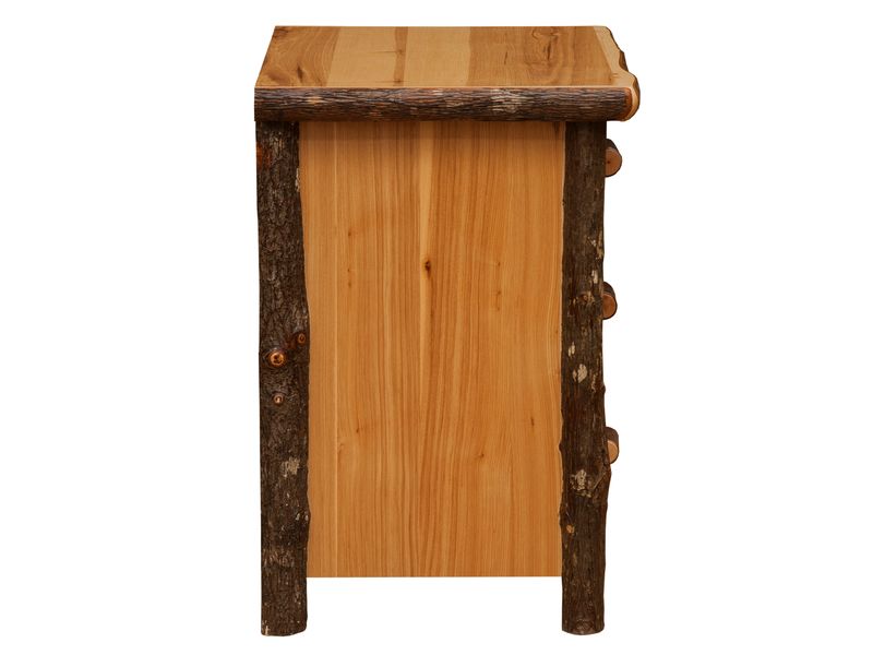 Hickory Log XL Three Drawer Nightstand - Slate 6