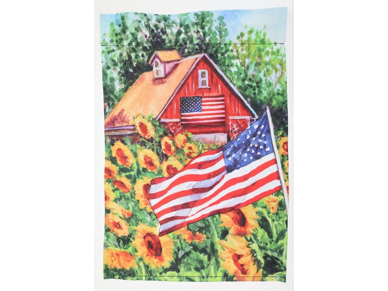 12" x 18" Patriotic Sunflower Garden Flag 1