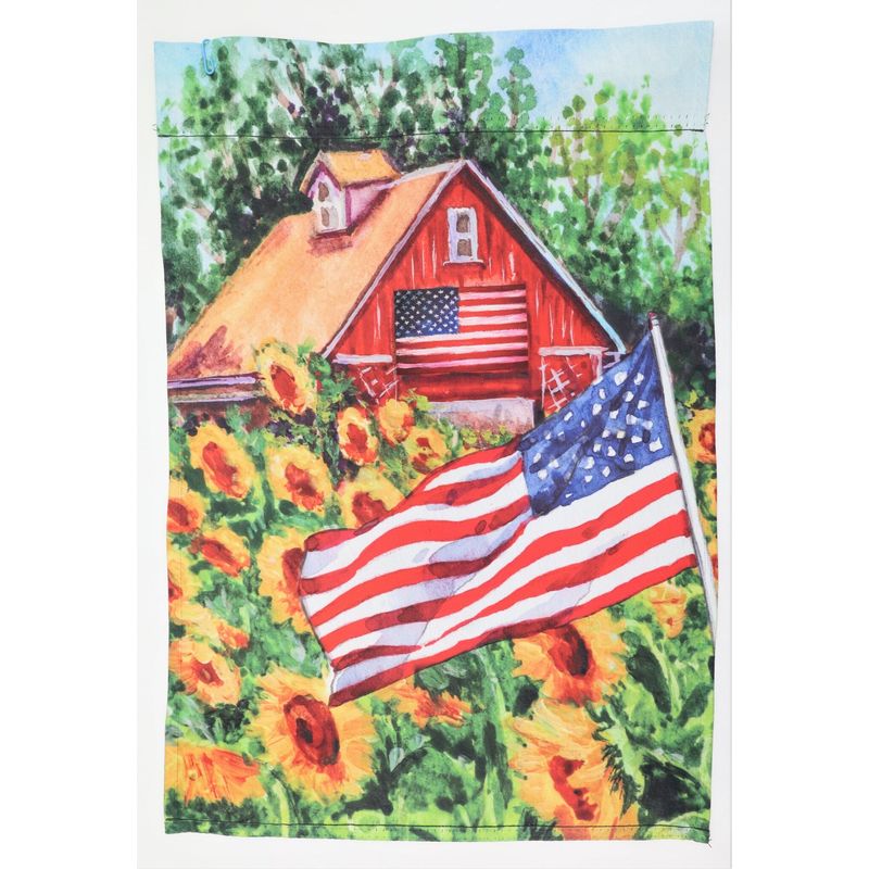 12" x 18" Patriotic Sunflower Garden Flag