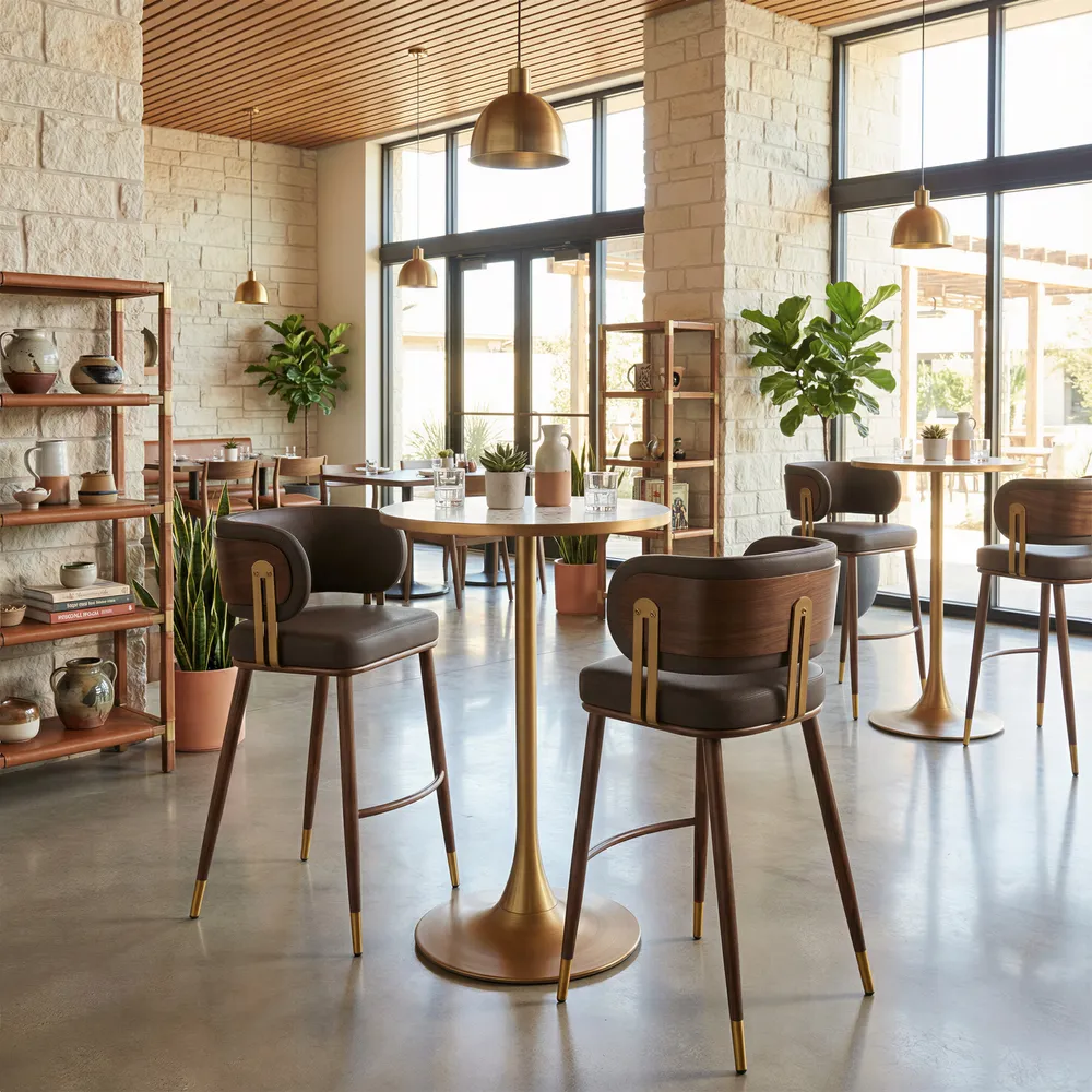 Brew Barstool Brown & Walnut