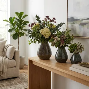 DENNINGHAM SET OF 3 BROWN VASES 8 (IN) 10